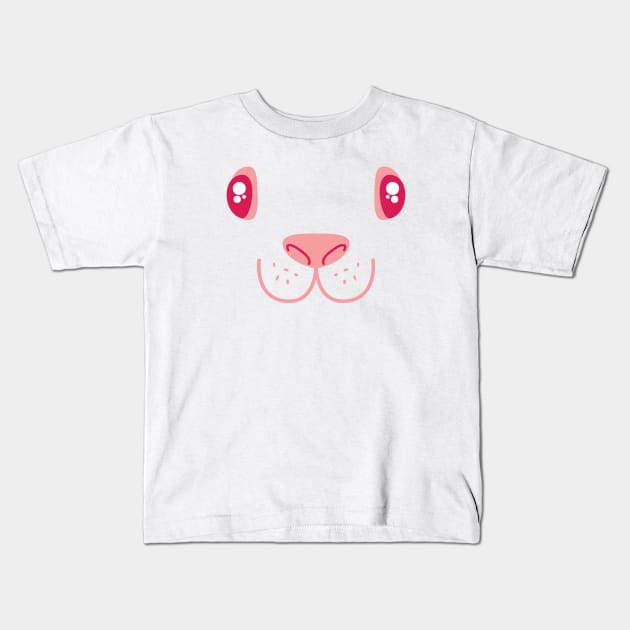 Cute Animal Face Bunny Rabbit Costume Kids T-Shirt by FlashMac